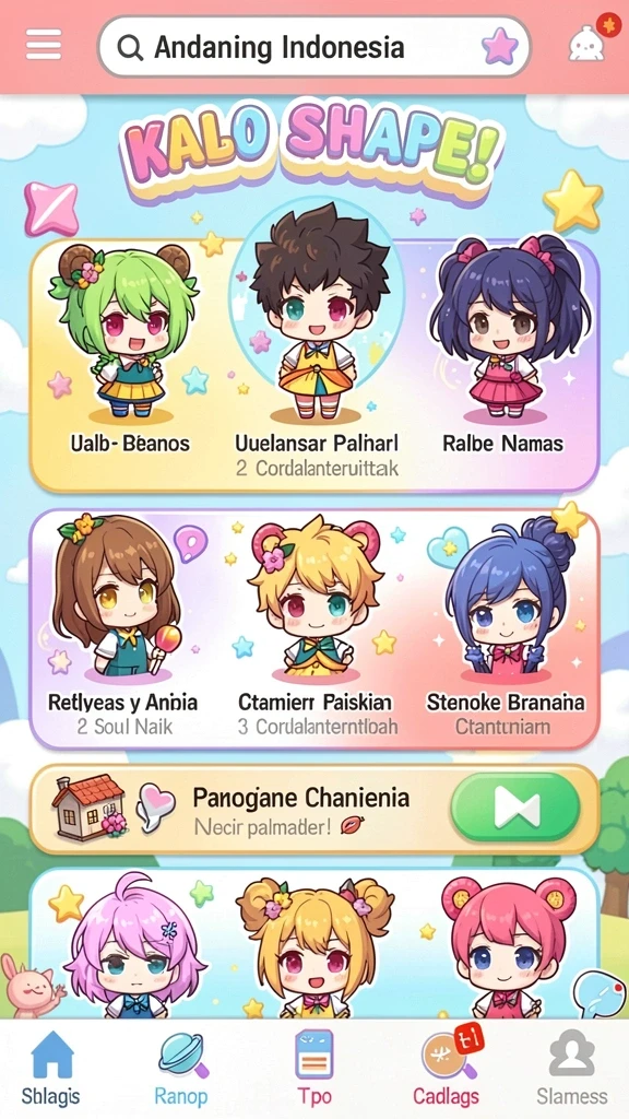 Screenshot menampilkan berbagai tema slot yang tersedia.