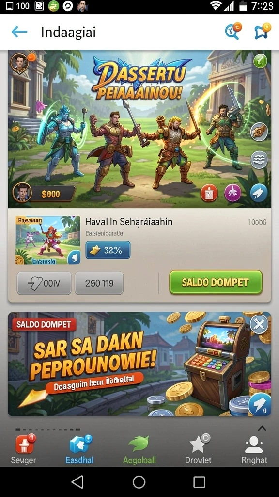 Tangkapan layar fitur sistem reward yang menarik.