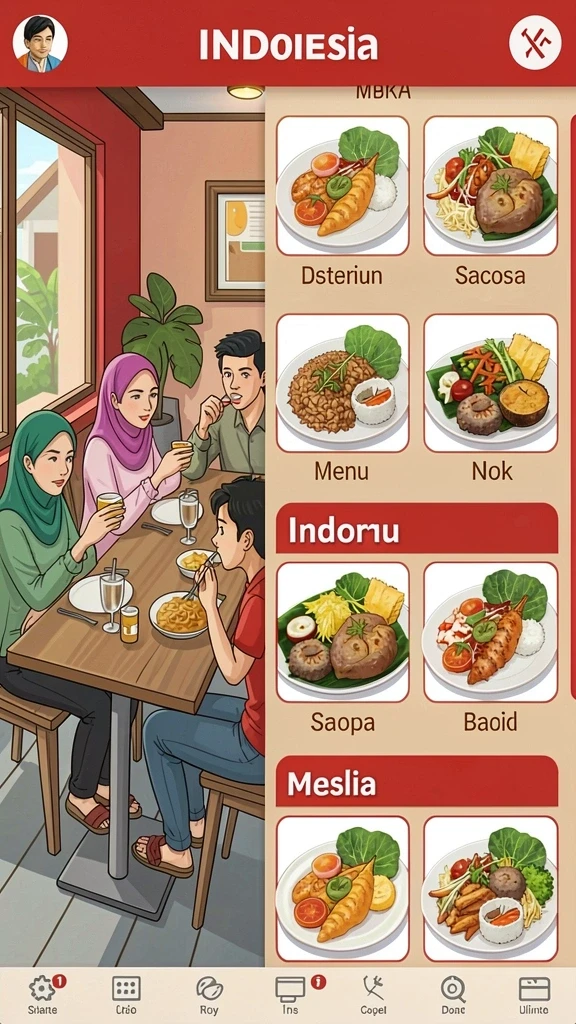 Tampilan menu utama yang sederhana dan menarik.