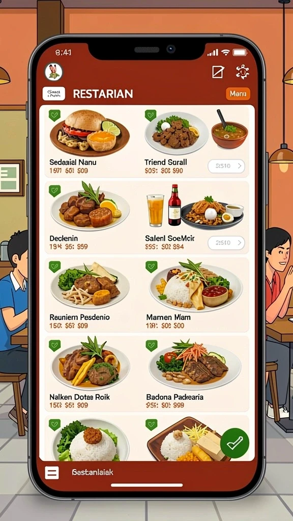 Tampilan antarmuka permainan yang menarik dan mudah dinavigasi.