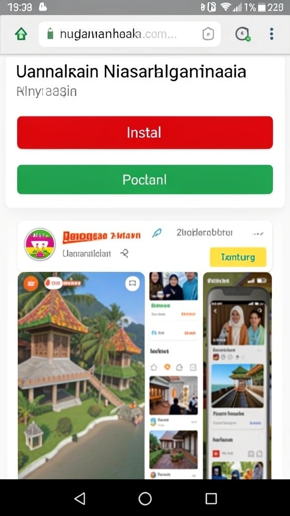 Tampilan awal aplikasi VISA89 yang menarik.